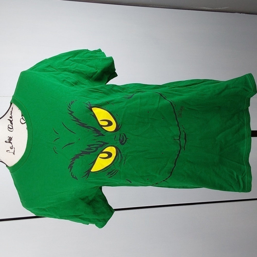 The Grinch Novelty Green Short-sleeved Christmas Shirt Top Sz.M